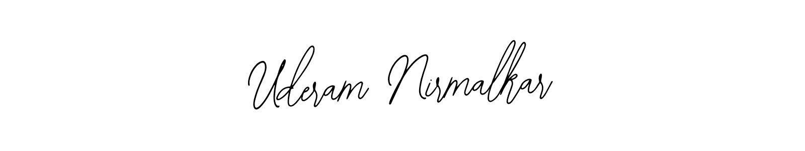 The best way (Bearetta-2O07w) to make a short signature is to pick only two or three words in your name. The name Uderam Nirmalkar include a total of six letters. For converting this name. Uderam Nirmalkar signature style 12 images and pictures png