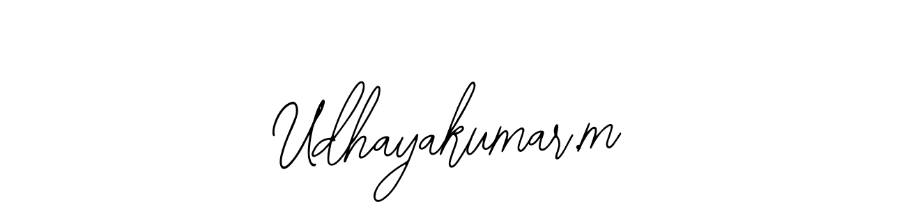 Also we have Udhayakumar.m name is the best signature style. Create professional handwritten signature collection using Bearetta-2O07w autograph style. Udhayakumar.m signature style 12 images and pictures png