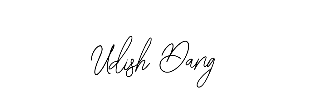 Use a signature maker to create a handwritten signature online. With this signature software, you can design (Bearetta-2O07w) your own signature for name Udish Dang. Udish Dang signature style 12 images and pictures png