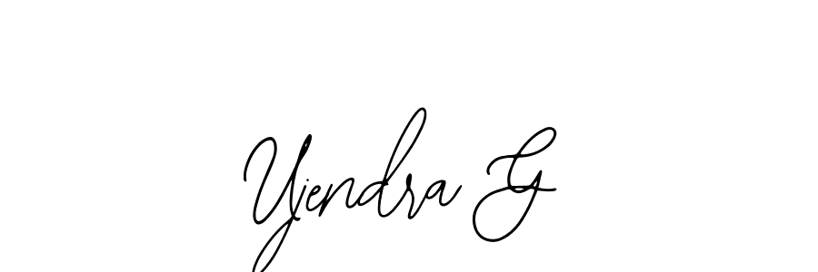 Bearetta-2O07w is a professional signature style that is perfect for those who want to add a touch of class to their signature. It is also a great choice for those who want to make their signature more unique. Get Ujendra G name to fancy signature for free. Ujendra G signature style 12 images and pictures png