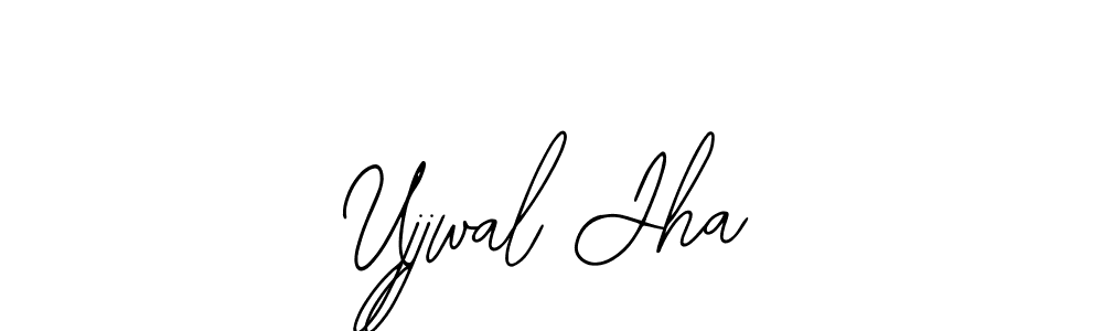 The best way (Bearetta-2O07w) to make a short signature is to pick only two or three words in your name. The name Ujjwal Jha include a total of six letters. For converting this name. Ujjwal Jha signature style 12 images and pictures png
