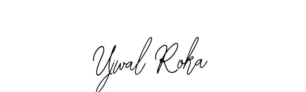 How to make Ujwal Roka name signature. Use Bearetta-2O07w style for creating short signs online. This is the latest handwritten sign. Ujwal Roka signature style 12 images and pictures png