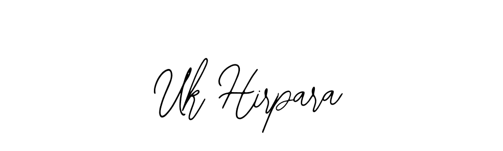 The best way (Bearetta-2O07w) to make a short signature is to pick only two or three words in your name. The name Uk Hirpara include a total of six letters. For converting this name. Uk Hirpara signature style 12 images and pictures png