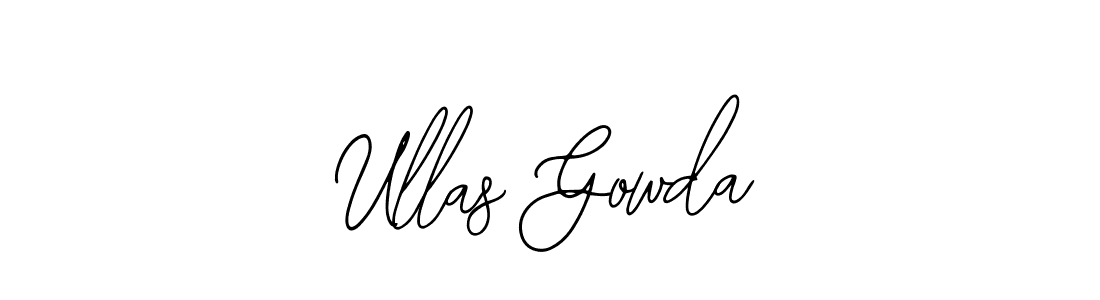 You should practise on your own different ways (Bearetta-2O07w) to write your name (Ullas Gowda) in signature. don't let someone else do it for you. Ullas Gowda signature style 12 images and pictures png