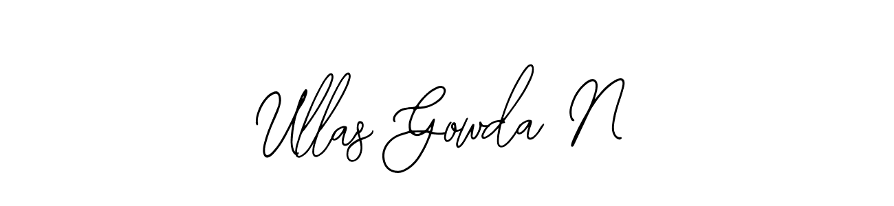 How to make Ullas Gowda N name signature. Use Bearetta-2O07w style for creating short signs online. This is the latest handwritten sign. Ullas Gowda N signature style 12 images and pictures png