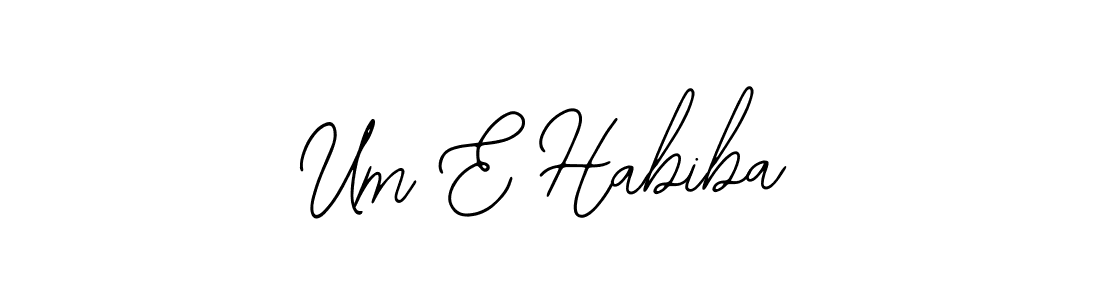 How to make Um E Habiba name signature. Use Bearetta-2O07w style for creating short signs online. This is the latest handwritten sign. Um E Habiba signature style 12 images and pictures png