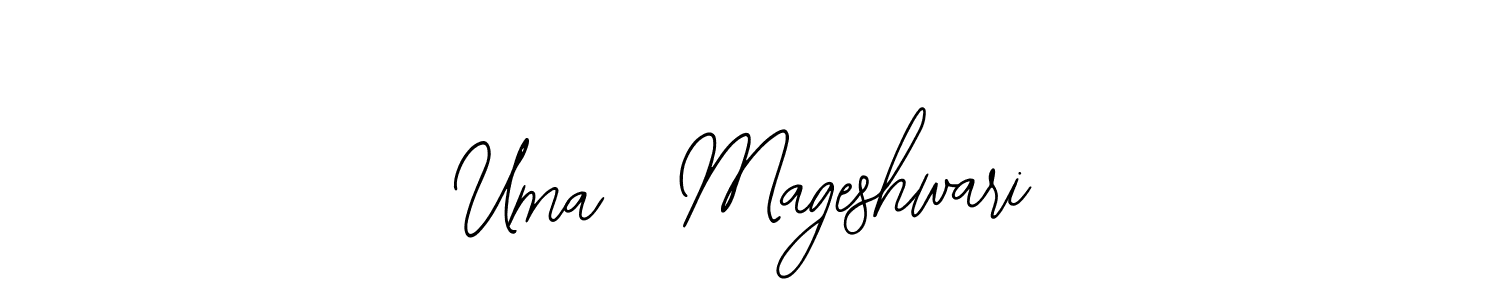 You should practise on your own different ways (Bearetta-2O07w) to write your name (Uma  Mageshwari) in signature. don't let someone else do it for you. Uma  Mageshwari signature style 12 images and pictures png