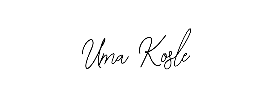 How to make Uma Kosle name signature. Use Bearetta-2O07w style for creating short signs online. This is the latest handwritten sign. Uma Kosle signature style 12 images and pictures png