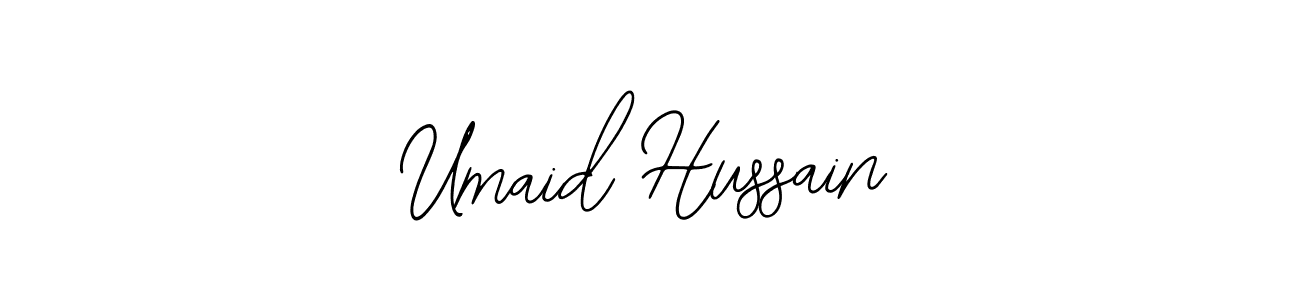 Bearetta-2O07w is a professional signature style that is perfect for those who want to add a touch of class to their signature. It is also a great choice for those who want to make their signature more unique. Get Umaid Hussain name to fancy signature for free. Umaid Hussain signature style 12 images and pictures png
