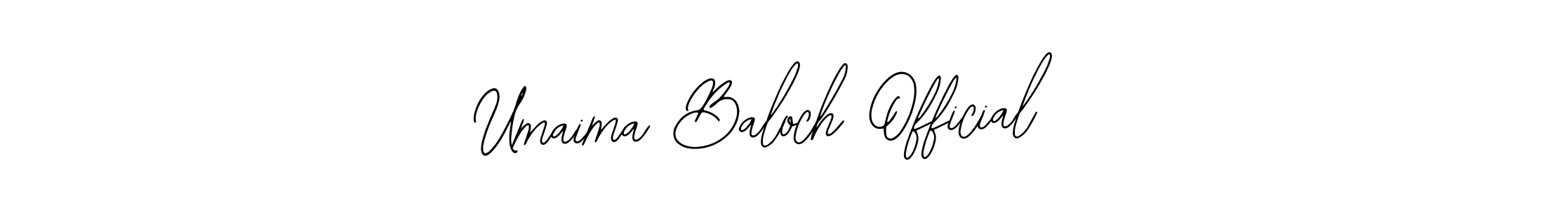 The best way (Bearetta-2O07w) to make a short signature is to pick only two or three words in your name. The name Umaima Baloch Official include a total of six letters. For converting this name. Umaima Baloch Official signature style 12 images and pictures png
