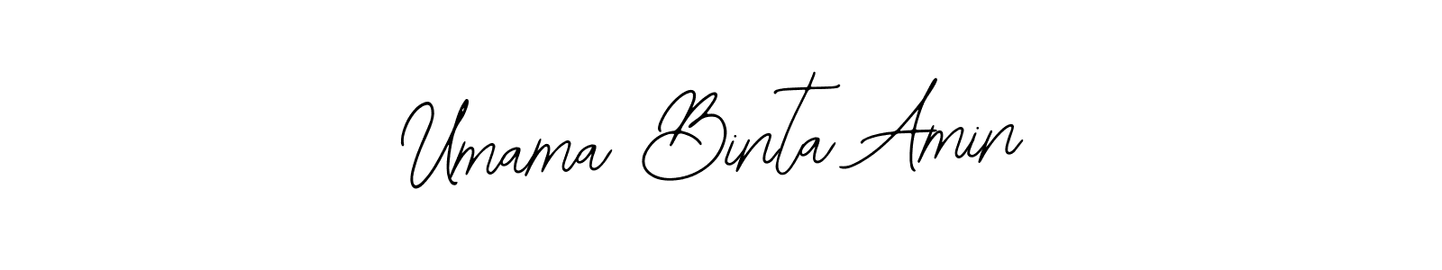 The best way (Bearetta-2O07w) to make a short signature is to pick only two or three words in your name. The name Umama Binta Amin include a total of six letters. For converting this name. Umama Binta Amin signature style 12 images and pictures png