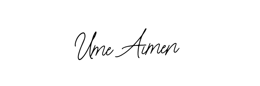 Use a signature maker to create a handwritten signature online. With this signature software, you can design (Bearetta-2O07w) your own signature for name Ume Aimen. Ume Aimen signature style 12 images and pictures png