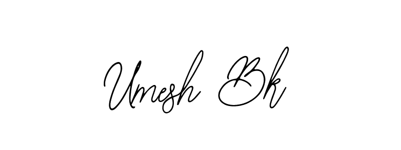 How to make Umesh Bk name signature. Use Bearetta-2O07w style for creating short signs online. This is the latest handwritten sign. Umesh Bk signature style 12 images and pictures png