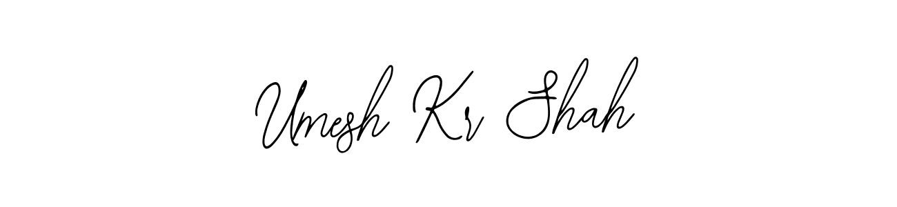 The best way (Bearetta-2O07w) to make a short signature is to pick only two or three words in your name. The name Umesh Kr Shah include a total of six letters. For converting this name. Umesh Kr Shah signature style 12 images and pictures png