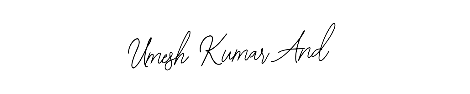 This is the best signature style for the Umesh Kumar And name. Also you like these signature font (Bearetta-2O07w). Mix name signature. Umesh Kumar And signature style 12 images and pictures png
