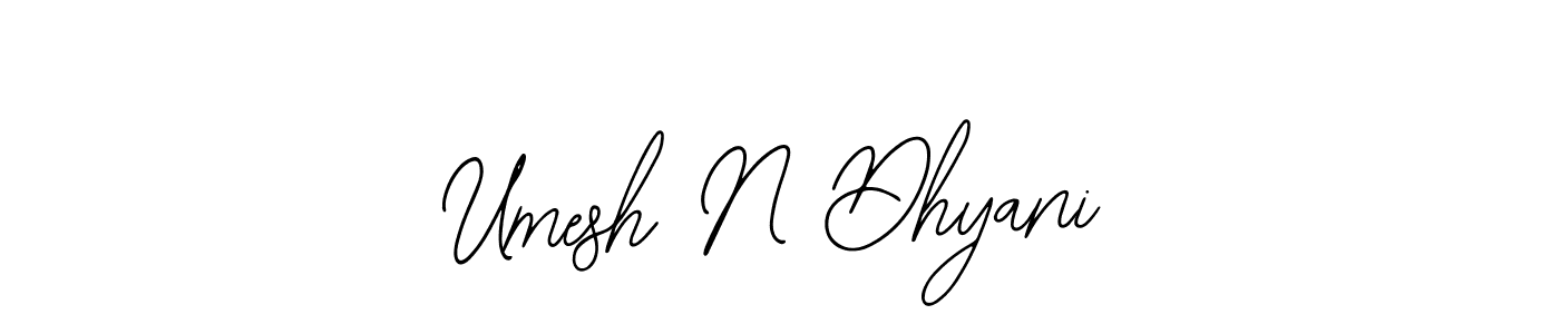 How to make Umesh N Dhyani name signature. Use Bearetta-2O07w style for creating short signs online. This is the latest handwritten sign. Umesh N Dhyani signature style 12 images and pictures png