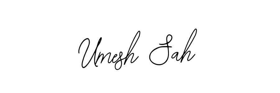 The best way (Bearetta-2O07w) to make a short signature is to pick only two or three words in your name. The name Umesh Sah include a total of six letters. For converting this name. Umesh Sah signature style 12 images and pictures png