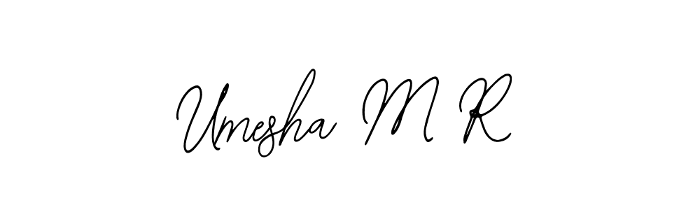 Also You can easily find your signature by using the search form. We will create Umesha M R name handwritten signature images for you free of cost using Bearetta-2O07w sign style. Umesha M R signature style 12 images and pictures png