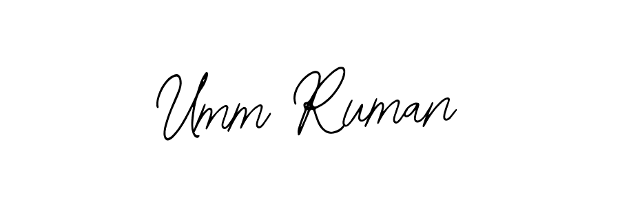 How to make Umm Ruman signature? Bearetta-2O07w is a professional autograph style. Create handwritten signature for Umm Ruman name. Umm Ruman signature style 12 images and pictures png
