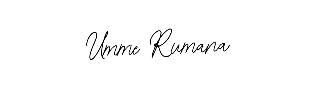 How to make Umme Rumana name signature. Use Bearetta-2O07w style for creating short signs online. This is the latest handwritten sign. Umme Rumana signature style 12 images and pictures png