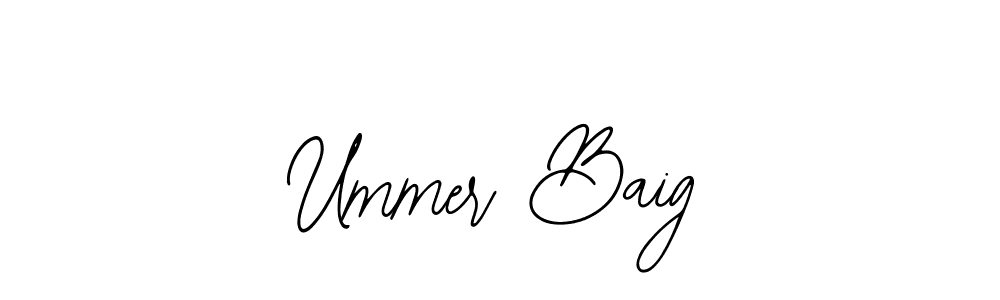 You should practise on your own different ways (Bearetta-2O07w) to write your name (Ummer Baig) in signature. don't let someone else do it for you. Ummer Baig signature style 12 images and pictures png