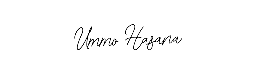 The best way (Bearetta-2O07w) to make a short signature is to pick only two or three words in your name. The name Ummo Hasana include a total of six letters. For converting this name. Ummo Hasana signature style 12 images and pictures png