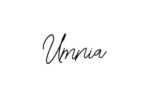 How to make Umnia name signature. Use Bearetta-2O07w style for creating short signs online. This is the latest handwritten sign. Umnia signature style 12 images and pictures png