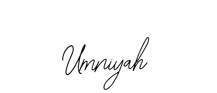 How to make Umniyah name signature. Use Bearetta-2O07w style for creating short signs online. This is the latest handwritten sign. Umniyah signature style 12 images and pictures png