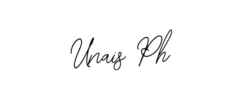 How to make Unais Ph name signature. Use Bearetta-2O07w style for creating short signs online. This is the latest handwritten sign. Unais Ph signature style 12 images and pictures png