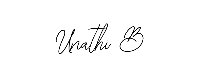 How to make Unathi B name signature. Use Bearetta-2O07w style for creating short signs online. This is the latest handwritten sign. Unathi B signature style 12 images and pictures png