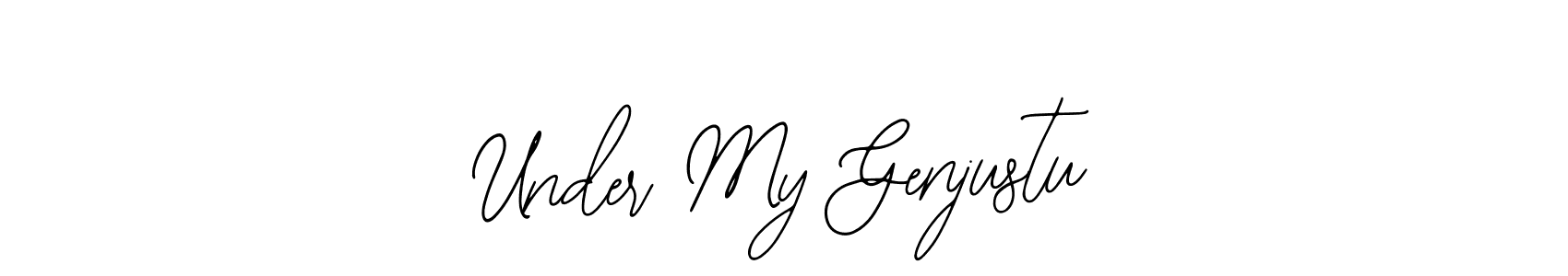 You should practise on your own different ways (Bearetta-2O07w) to write your name (Under My Genjustu) in signature. don't let someone else do it for you. Under My Genjustu signature style 12 images and pictures png