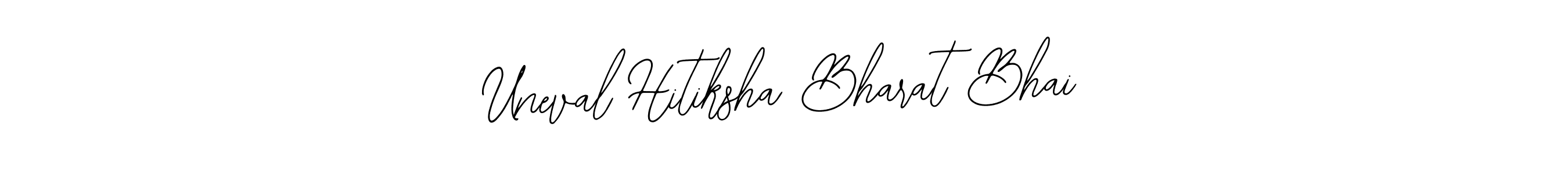 Use a signature maker to create a handwritten signature online. With this signature software, you can design (Bearetta-2O07w) your own signature for name Uneval Hitiksha Bharat Bhai. Uneval Hitiksha Bharat Bhai signature style 12 images and pictures png