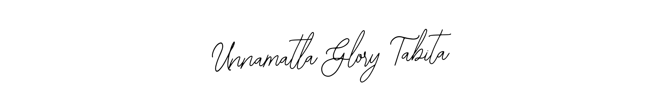 Use a signature maker to create a handwritten signature online. With this signature software, you can design (Bearetta-2O07w) your own signature for name Unnamatla Glory Tabita. Unnamatla Glory Tabita signature style 12 images and pictures png