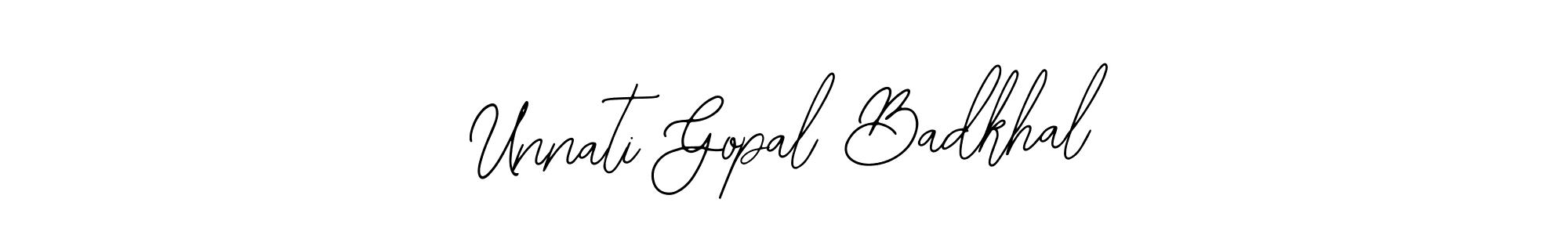 Create a beautiful signature design for name Unnati Gopal Badkhal. With this signature (Bearetta-2O07w) fonts, you can make a handwritten signature for free. Unnati Gopal Badkhal signature style 12 images and pictures png