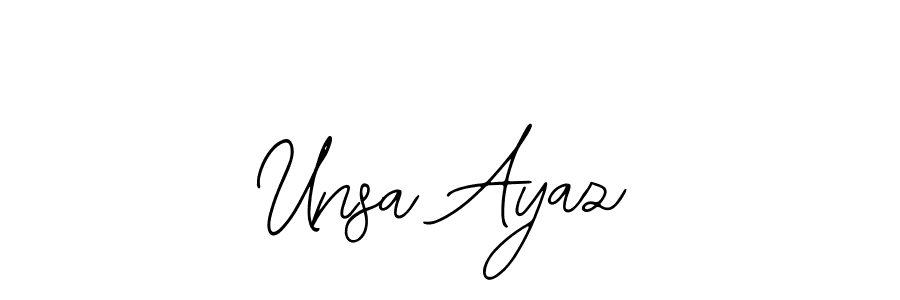 Make a beautiful signature design for name Unsa Ayaz. With this signature (Bearetta-2O07w) style, you can create a handwritten signature for free. Unsa Ayaz signature style 12 images and pictures png