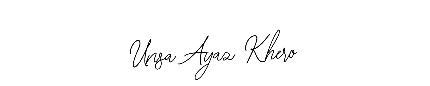 Design your own signature with our free online signature maker. With this signature software, you can create a handwritten (Bearetta-2O07w) signature for name Unsa Ayaz Khero. Unsa Ayaz Khero signature style 12 images and pictures png