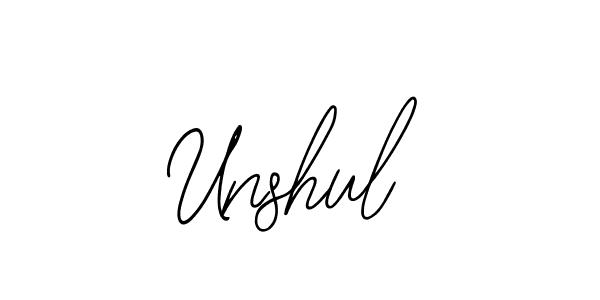 You should practise on your own different ways (Bearetta-2O07w) to write your name (Unshul) in signature. don't let someone else do it for you. Unshul signature style 12 images and pictures png