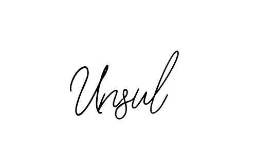 Use a signature maker to create a handwritten signature online. With this signature software, you can design (Bearetta-2O07w) your own signature for name Unsul. Unsul signature style 12 images and pictures png