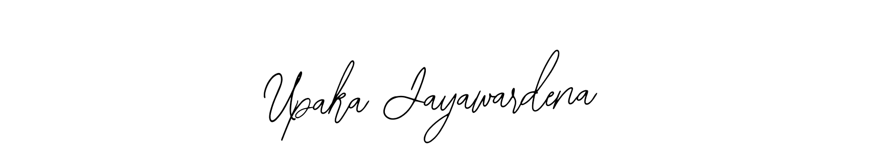 How to make Upaka Jayawardena name signature. Use Bearetta-2O07w style for creating short signs online. This is the latest handwritten sign. Upaka Jayawardena signature style 12 images and pictures png