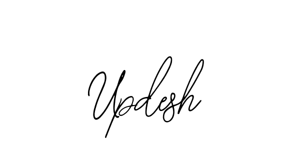 Use a signature maker to create a handwritten signature online. With this signature software, you can design (Bearetta-2O07w) your own signature for name Updesh. Updesh signature style 12 images and pictures png