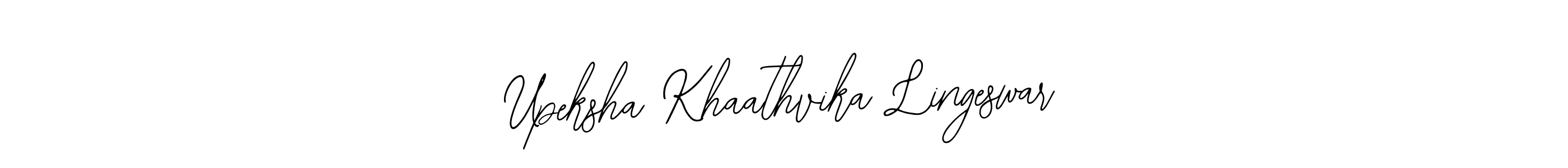 How to make Upeksha Khaathvika Lingeswar name signature. Use Bearetta-2O07w style for creating short signs online. This is the latest handwritten sign. Upeksha Khaathvika Lingeswar signature style 12 images and pictures png