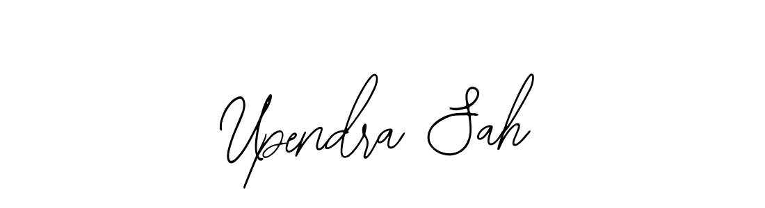 The best way (Bearetta-2O07w) to make a short signature is to pick only two or three words in your name. The name Upendra Sah include a total of six letters. For converting this name. Upendra Sah signature style 12 images and pictures png