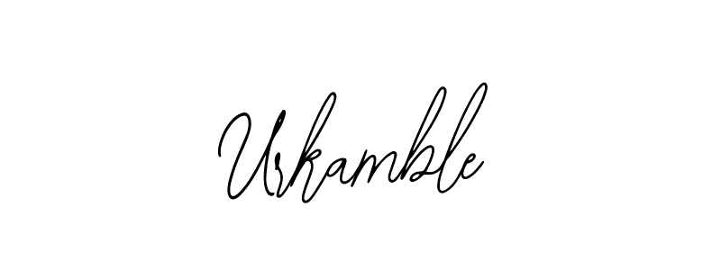 How to make Urkamble name signature. Use Bearetta-2O07w style for creating short signs online. This is the latest handwritten sign. Urkamble signature style 12 images and pictures png