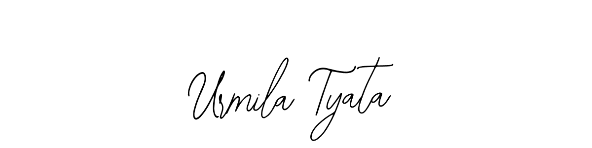 The best way (Bearetta-2O07w) to make a short signature is to pick only two or three words in your name. The name Urmila Tyata include a total of six letters. For converting this name. Urmila Tyata signature style 12 images and pictures png