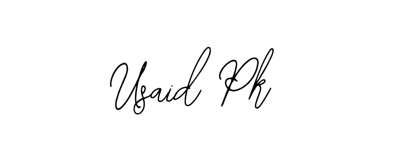 Design your own signature with our free online signature maker. With this signature software, you can create a handwritten (Bearetta-2O07w) signature for name Usaid Pk. Usaid Pk signature style 12 images and pictures png