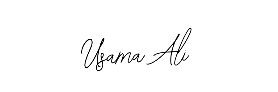 Use a signature maker to create a handwritten signature online. With this signature software, you can design (Bearetta-2O07w) your own signature for name Usama Ali. Usama Ali signature style 12 images and pictures png