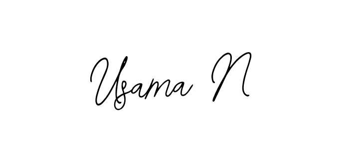 Also You can easily find your signature by using the search form. We will create Usama N name handwritten signature images for you free of cost using Bearetta-2O07w sign style. Usama N signature style 12 images and pictures png