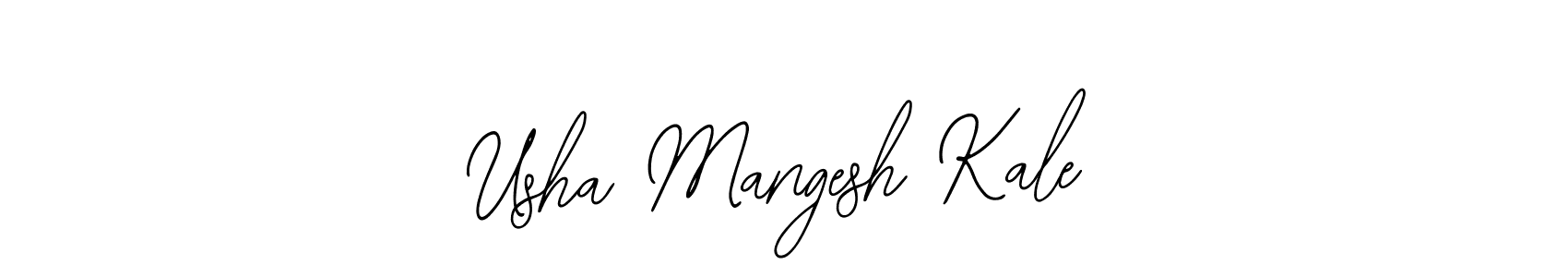 The best way (Bearetta-2O07w) to make a short signature is to pick only two or three words in your name. The name Usha Mangesh Kale include a total of six letters. For converting this name. Usha Mangesh Kale signature style 12 images and pictures png