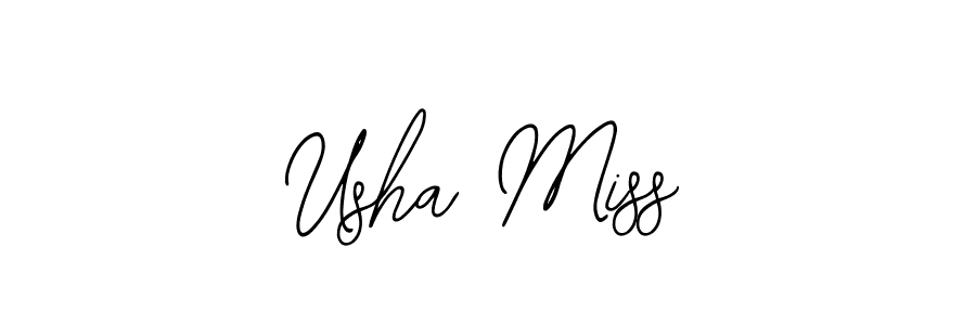 if you are searching for the best signature style for your name Usha Miss. so please give up your signature search. here we have designed multiple signature styles  using Bearetta-2O07w. Usha Miss signature style 12 images and pictures png