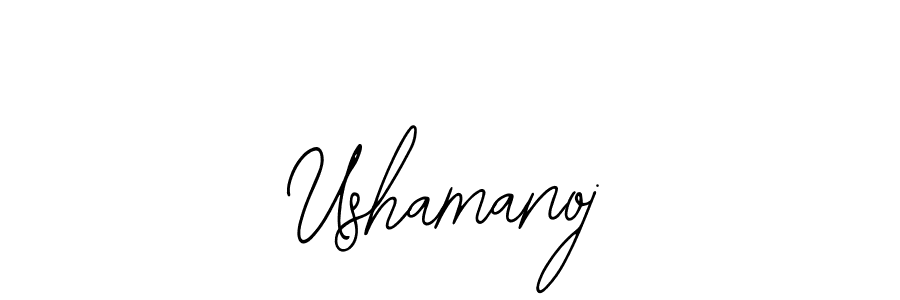 How to make Ushamanoj name signature. Use Bearetta-2O07w style for creating short signs online. This is the latest handwritten sign. Ushamanoj signature style 12 images and pictures png